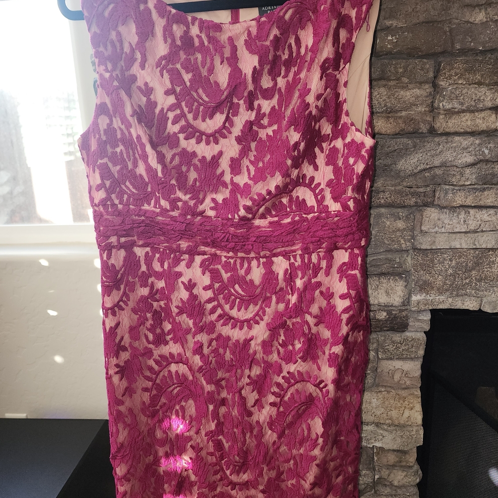 Elegant Pink Lace Overlay Dress